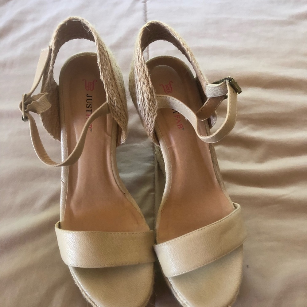 JustFab natural platform sandals size 41/10.5